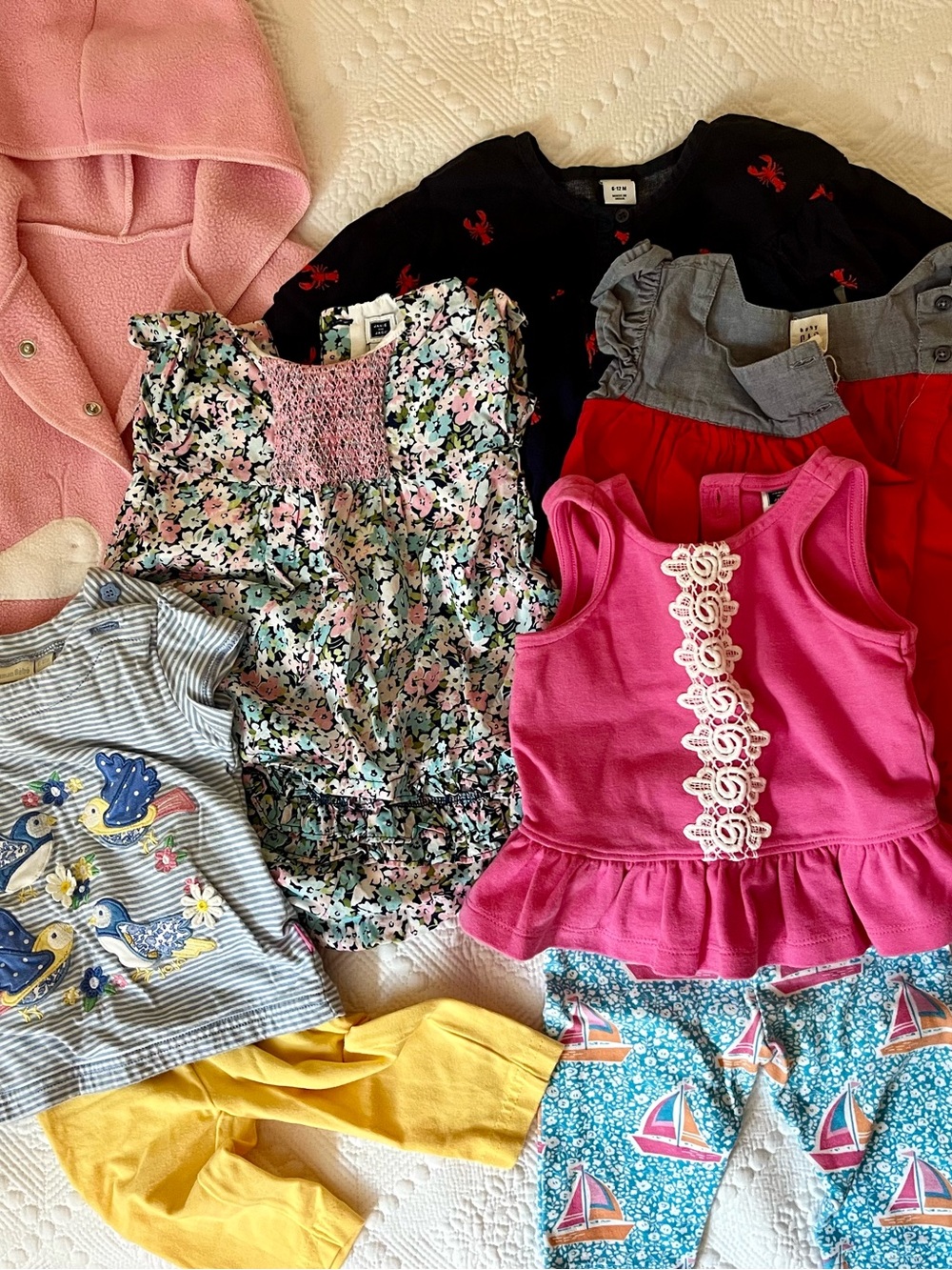 Bundle of girls 6-12 month clothes, assorted brands